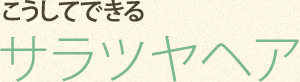 こうしてできる サラツヤヘア