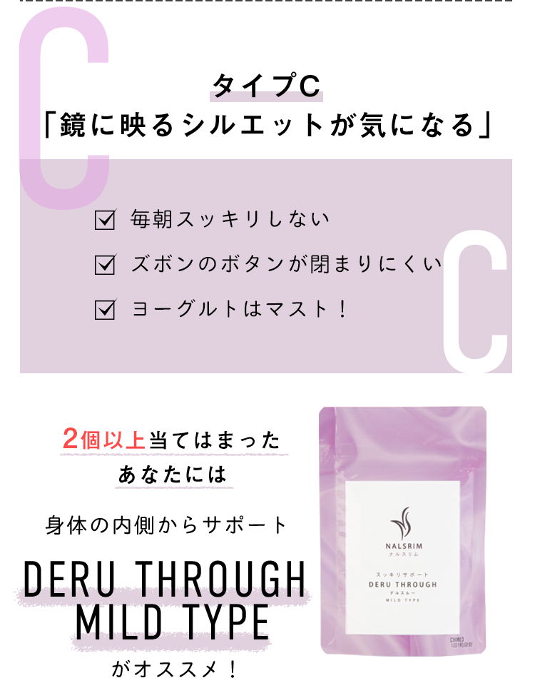 タイプC 便秘でお腹ぽっこりさん